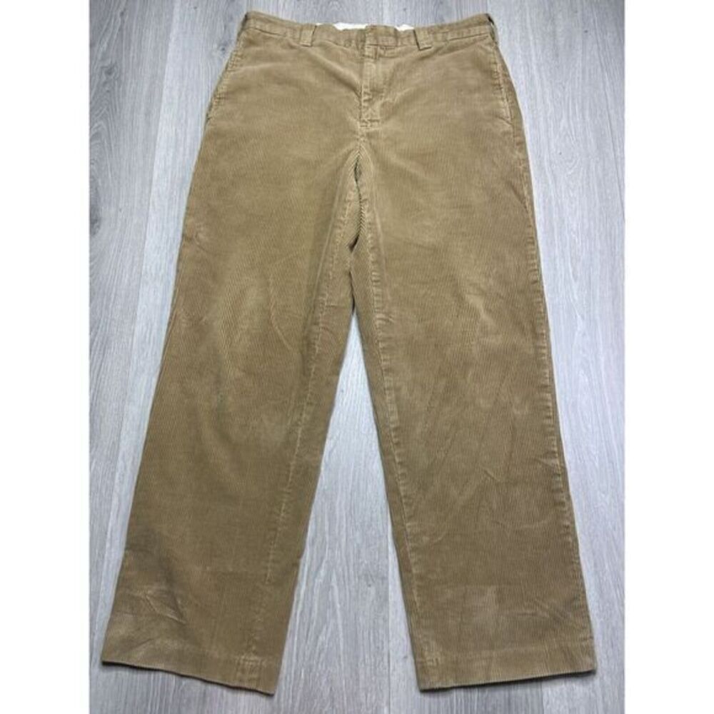 Vintage LL Bean Corduroy‎ Pants Mens 34x30 Tan Wide Leg Wale Chino 90s Preppy